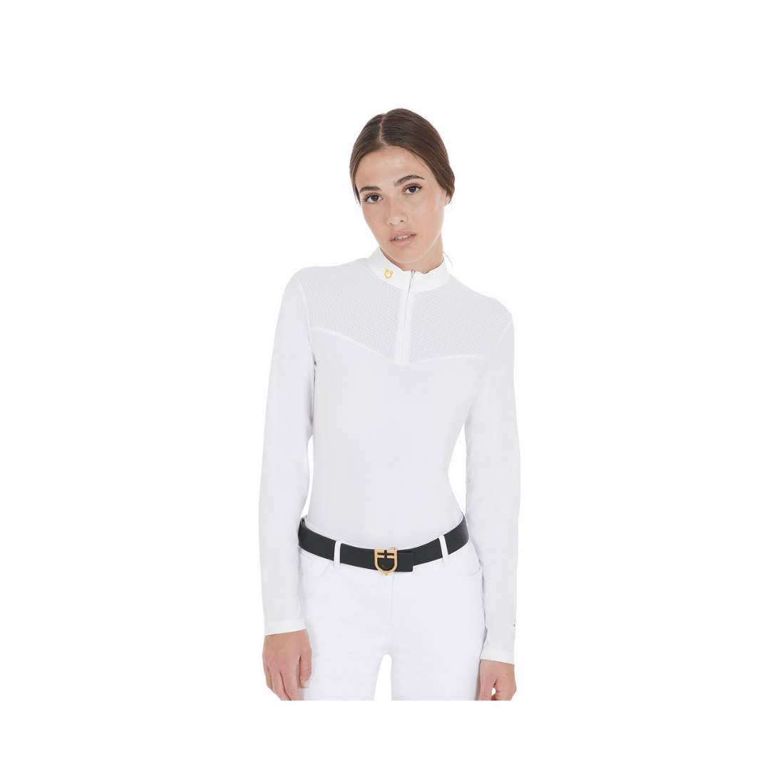 Progetto senza titolo - 2023-10-16T122540.411 Polo Donna EQUESTRO manica lunga in tessuto tecnico e mesh - immagine 1