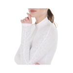 Polo Donna EQUESTRO manica lunga con Zip e TULLE Stretch