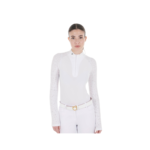 Polo Donna EQUESTRO manica lunga con Zip e TULLE Stretch