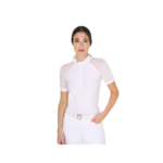 Polo Donna EQUESTRO mezza manica TULLE Stretch con Zip