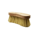 Spazzola curva in legno lucido, setole 5 crine cm, sagomata