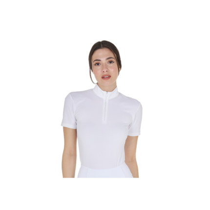 Polo Donna EQUESTRO mezza manica zip e girocollo perle