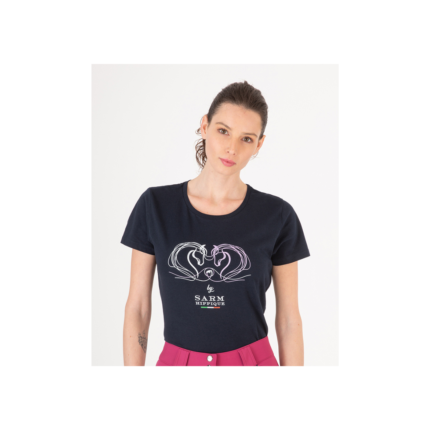 T-shirt Donna SARM HIPPIQUE Teste Cavallo