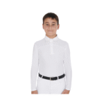 Polo Bimbo EQUESTRO manica lunga in tessuto tecnico e mesh