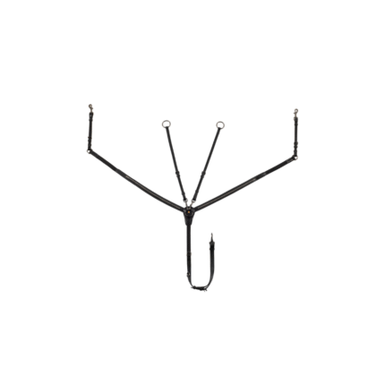 Pettorale EQUESTRO con forchetta in pelle conciata e clincher nero