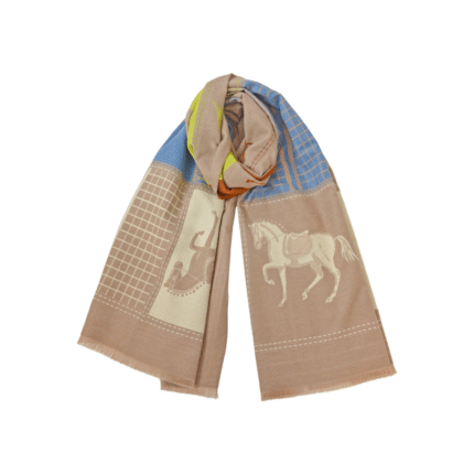 Sciarpa WINNER con stampa equestre 185x63 cm