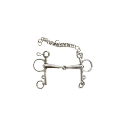 Pelham snodato inox vuoto 19 mm con barbozzale - 135 mm