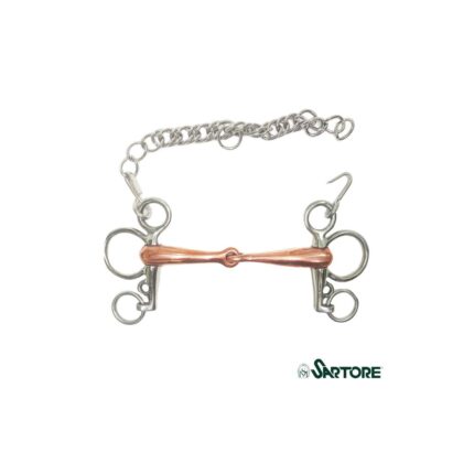 Pelham snodato rame/inox pieno 18 mm chiamata corta 100 mm - 135 mm