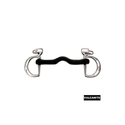 Spagnolo Kimblewick vulcanite, rigido, collo oca - 125 mm