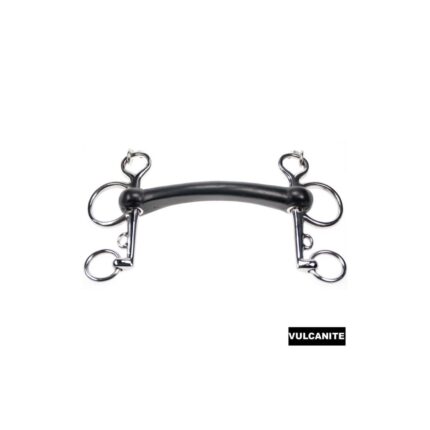 Pelham in vulcanite intero rigido chiamata corta 10 cm - 125 mm