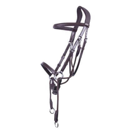 Testiera Bitless competa di redini in gomma
