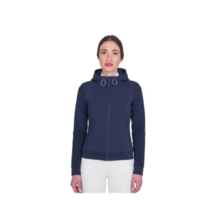 Felpa tecnica Donna EQUESTRO con cappuccio e inserti micro mesh