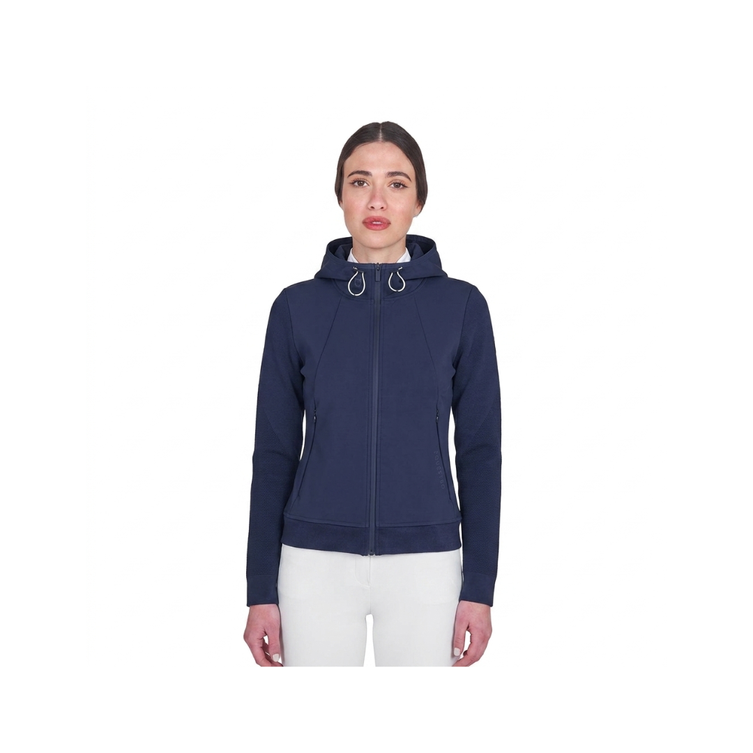 Felpa tecnica Donna EQUESTRO con cappuccio e inserti micro mesh Felpa tecnica Donna EQUESTRO con cappuccio e inserti micro mesh