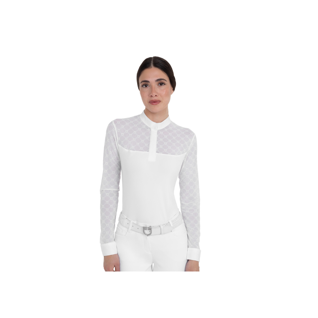 Polo Donna EQUESTRO elegant monogram manica lunga Polo Donna EQUESTRO elegant monogram manica lunga