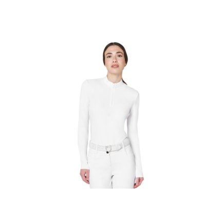 Polo Donna Basic EQUESTRO manica lunga con zip